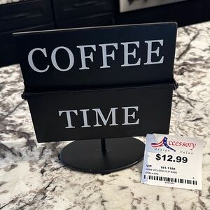 Elegant Black Coffee Time/Wine O’Clock Sign